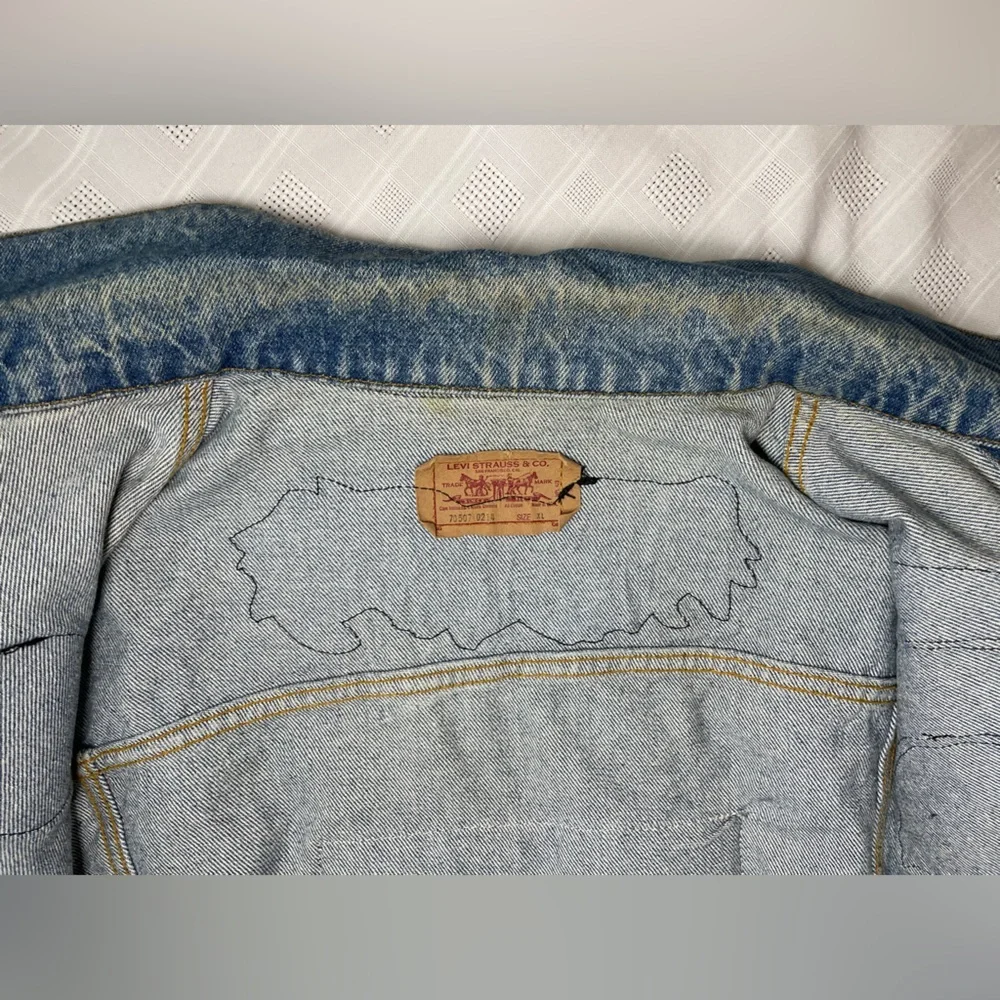 Vintage Levi’s 70507-0214 Made USA Harley HOG Denim Trucker Jacket XL - Picture 6 of 15